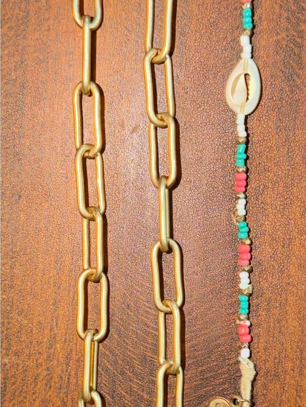 Plunder Annie paperclip carabiner Chain Necklace with Lotus and Luna bracelet